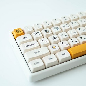 키캡연구소 귀여운 노랑 꿀벌 한글 키캡 XDA PBT