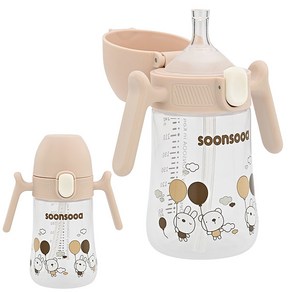 순수아 원터치 빨대컵 240ml, 1개, 원터치 빨대컵 240ml-베이지/빨대형