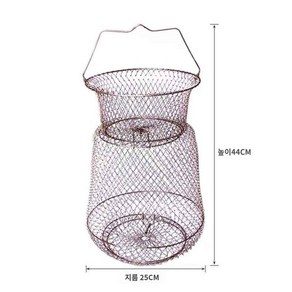 수달망 민물 붕어 살림망 바다살림망 스텐 낚시, 쇼트 와이어 토시 25 지름 44센티 길이, 25x44cm