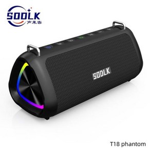 SODLK T18 신형 무선 Bluetooth 기둥 Caixa De Som Bluetooth 고항속 프리미엄 초저음 스피커 휴대용 야외 스포츠 가정용 노래 모임 LED 분위기 조명, 1) Standad