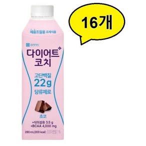 종근당 다이어트코치 초코맛 단백질음료, 280ml, 16개