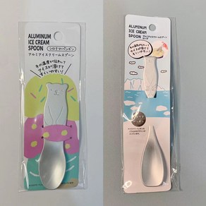 일본 알루미늄 아이스크림 창의적 귀여운 눈사람 흰곰 디저트 젤리 스푼, 흰곰 조합 [긴 것을 사면 짧은 것을 얻음], 1개