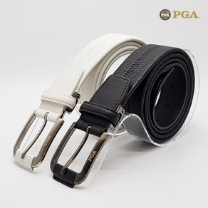 PGA 통가죽 스트레치 캐주얼 골프 벨트 PGA006, 블랙, 1개