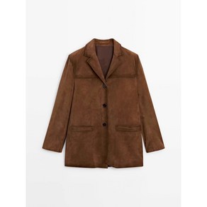 ZARA 30대 베이직 브라운 스웨이드 정장 자켓