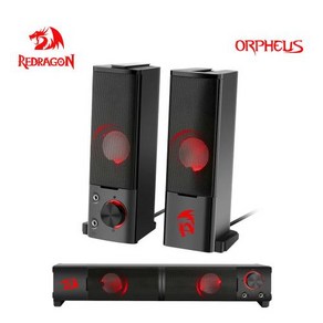 Redagon 오르페우스 GS550 aux 3.5mm 스테레오 서라운드 음악 스마트 스피커 열 사운드 바 컴퓨터 홈 노트북 TV 스피커