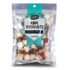 테비 오리우유껌 15P/강아지간식, 1개, 180g