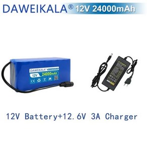 18650 리튬 배터리 팩 용량 12V 충전식 배터리 12V 30000mAh DC 12.6V 30Ah CCTV 캠 모니터 충전기 포함, 06 1개 3S8P, 1개