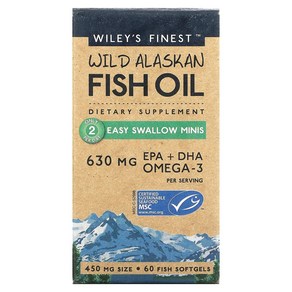 Wild Alaskan Fish Oil Easy Swallow Minis 450mg 60, 1개, 60정