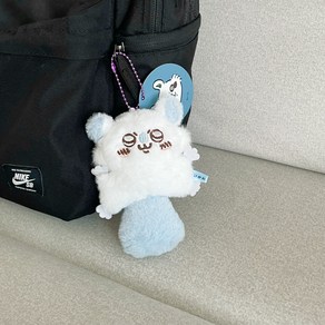 몽가 쥐 고양이 열쇠고리 친구 선물 가방 키링 인형, 1개, 화이트