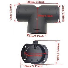 베블 플랩 조절식 에어 디젤 주차 히터 벤트 덕트 브랜치 스플리터 배기 파이프 배출구 결합기 커넥터, 1개