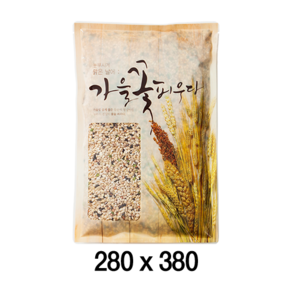 팩플러스 가을꽃피우다잡곡(일반형) 280x380 (3kg) 100매 쌀포장봉투, 1개