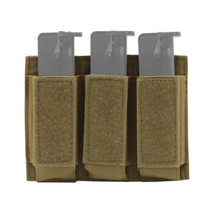 밀리터리 파우치 Vulpo Tactical molle 9mm 잡지 파우치 권총 더블 삼부작 mag 파우치 홀스터 글록 1911 92 cz 사냥 액세서리, 삼부작 mag kh, 1개