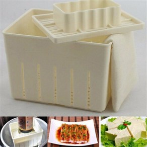 두부틀 리코타 치즈 만들기1Set Kitchen Cooking Tool DIY Plastic Tofu Pess Mould Homemade Soybean Cu, 02 With gauze Cloth