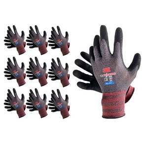 3M 프로그립 2000 라텍스 코팅 캐셔 얇은 맨손 같은 여름 장갑 10개입 / 3M NBR Coating Safety Gloves Pogip 2000 10pais, 멜란지그레이 L, 10개