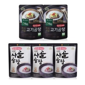 착한들 한우 사골 고기 곰탕 2팩 + 한우 진한 사골 곰탕 3팩, 1세트, 500g