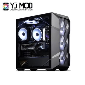 왁물원 X YJMOD 콜라보 AMD 라라랜드 게이밍 데스크톱 7500F / RX 7700 XT 조립 컴퓨터, 블랙