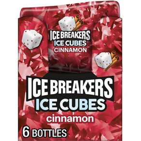 Ice Beakes Cubes 체리 라임에이드 무설탕 츄잉껌 병 91.9g(3.25oz) (6개 40개), 시나몬, 6개들이 팩