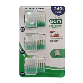 GUM 검 일회용 치간 치실 칫솔 치아 80개 X 3팩, 240개입, 1개