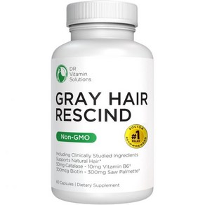 Gray Hair Rescind with Catalase - Antiaging Hair Skin and Nails Vitamins Pantothenic Acid Folic Acid