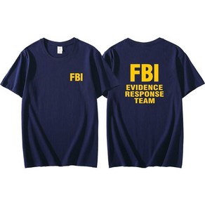 FBI 티셔츠 반팔 팀복 라운드 캐주얼 남녀 공용 블루