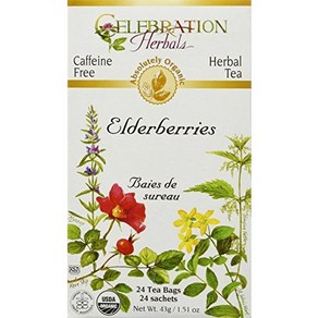 Celebation Hebals Oganic Eldebeies Tea Bags 24 Count Celebation Hebals 유기농 엘더베리 티백 24개, 1개