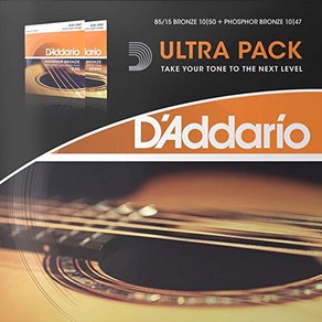 공식수입정품<b>Daddaio - Acoustic Ulta Pack / 어쿠스틱 스트링 2팩 010-047 & 010-050 (EZ900+EJ15), 혼합색상, EZ900+EJ15, *, 1개