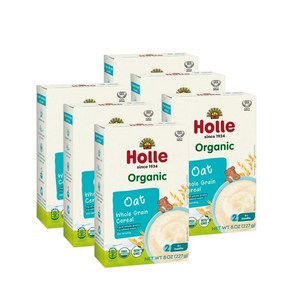 Holle Whole Gain Oat Ceeal fo Baby 홀레 통곡물 귀리 유아 시리얼, 595g, 6개