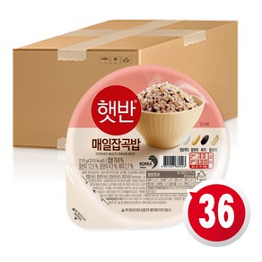 햇반 매일 잡곡밥, 210ml, 36개