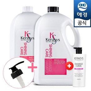 [쇼핑엔티] 케라시스 대용량 샤이닝 샴푸/린스 4L x2+펌프2개+180ml 샴푸1개, 케라시스 대용량 샴푸 1개 +린스 1개, 1개