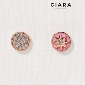 CIARA 14K Mantova 언발 샤이닝 스타뱃지 귀걸이(SilvePin)