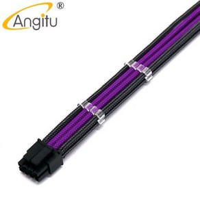 Angitu 20/30cm 프리미엄 4 + 4Pin to 8Pin CPU/ATX/EPS 확장 전원 케이블 11 색 UL 1007 18awg 빗, 01 20cm, 05 Cabon Puple, 1개