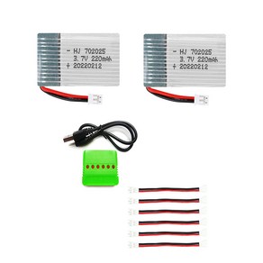 드론배터리 3.7v 220mah 충전기세트 1.85컨넥터, (에어고) 220mah2개+6in1충전기세트, 1개