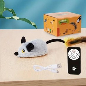 애완 동물 전기 시뮬레이션 고양이 및 마우스 장난감 USB 충전 셀프 하이 지루함 고양이 쫓기 실내 애완 동물 제품, 1개, 없음