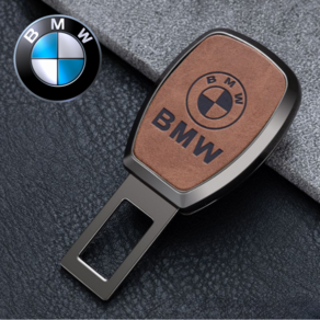 테크노컴퍼니 차량용 안전벨트 연장 클립 BMW 벤츠 아우디 폭스바겐 테슬라 호환, 1개, BMW 브라운