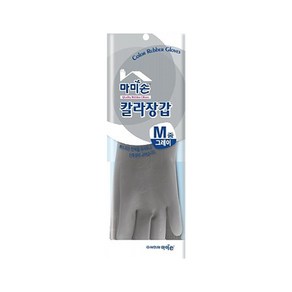 마미손 칼라 고무장갑 M, 그레이, 중(M), 5개