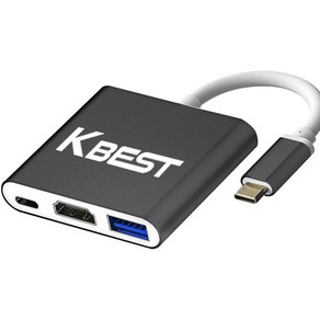 케이베스트 mi300 USB C타입 TO HDMI 젠더 허브 넷플릭스 미러링 덱스, 실버, 1개