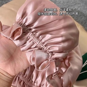 [매장 핫셀링] 헤어 케어 모자 비탈모 드라이 헤어 모자 실크 속건 수면 모자 여성용 목욕 모자 업스타일 모자 기름 흡수 얇은 헤어 모자, [다음 2개] 2개 주력 모델 - 바다색 ll 부드러운, 편안한 기름 흡수 수면 모자 [잠을 자면 상쾌한 머릿결