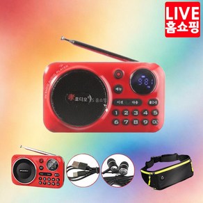 [TV 홈쇼핑 정품] 효디오 라디오 소형 MP3 라디오 녹음기를 하나로 C타입 어버이날 선물 부모님, 효디오 5종-요술가방(골든트롯 가요 100곡)