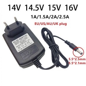 어뎁터 14V 14.5V 15V 16 V 전원 어댑터 1A 1.5A 2A 2.5A 2500mA 범용 AC DC 14 14.5 15 볼트 스위칭 어댑터(691703), EU plug_15V  2.5A, 1개