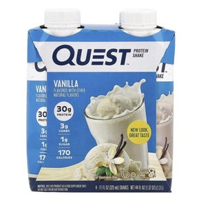 Quest Nutition 프로틴 셰이크 바닐라 4개입 각 325ml(11fl oz), 4개, 325ml