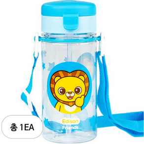 에디슨 국산 유아용 프렌즈 흘림방지 에코젠 빨대컵, 사자하이언, 1개, 350ml