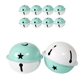 [모핸] 40mm 투톤 컬러방울 (딸랑이), 10개, 민트화이트