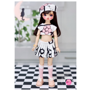 #USD 26cm 옷( 핑크플라워 3종세트 )[마구샵]#구체관절인형#bjd#인형옷#유딩이#도리스돌#포켓돌, 베레모 추가안함, 1개