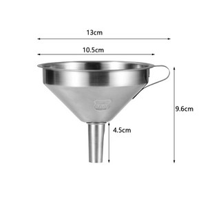 깔때기 입구 넓은 스테인리스 스틸 깔대기 + 거름망, 작다, 1개
