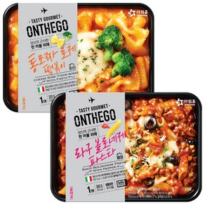 아워홈 온더고 통모짜 로제 떡볶이 with 파스타 320g+라구 볼로네제파스타 with 페퍼300g, 1개, 300g