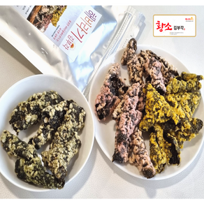 컬러 삼색 해바라기 부각 (50g ) 수제 찹쌀 화사 다니엘헤니 황소 김부각 김과자, 3개, 50g
