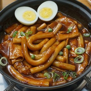 은영이떡볶이 밀떡 4가지 맵기조절 쌀떡 짜장 떡볶이 로제 떡볶이 어묵탕 모듬튀김, 2_짜장떡볶이(2인분), 1개, 460g