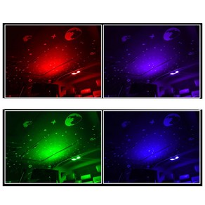 락모터스 자동차 달 은하수무드등 천장 조명 별빛 실내등 인테리어 LED 풋등 엠비언트라이트 차량용, 달모양무드등(레드), 1개