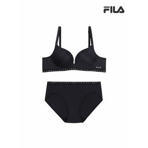 휠라 언더웨어 에센셜 베이직 블랙 브라 팬티 세트 FI4BAF1645FBLK 2SKU