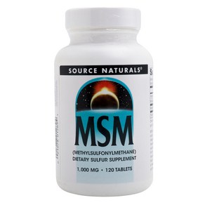 소스내츄럴스 MSM 1000mg 타블렛 무설탕 글루텐 프리, 1개, 120정